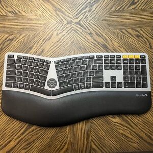ProtoArc EKM01 Plus Wireless Full Size Ergo Keyboard Gray Black No Mouse